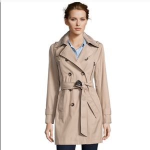 DKNY Double Breasted Belted Trench Coat